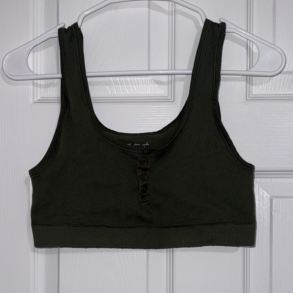 Urban Outfitters Blackish Green Ribbed Bra Top